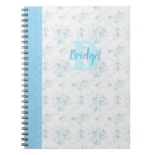 Carnet Ordinateur portable Cute Blue Floral Design (Devant)