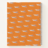 Carnet Ordinateur portable d'avion orange, Beechcraft Bon (Dos)