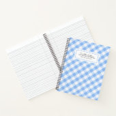 Carnet Ordinateur portable de nom de Motif bleu Plaid En  (Intérieur)
