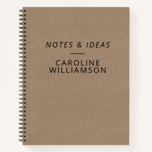 Carnet Ordinateur portable de nom personnel minimaliste K