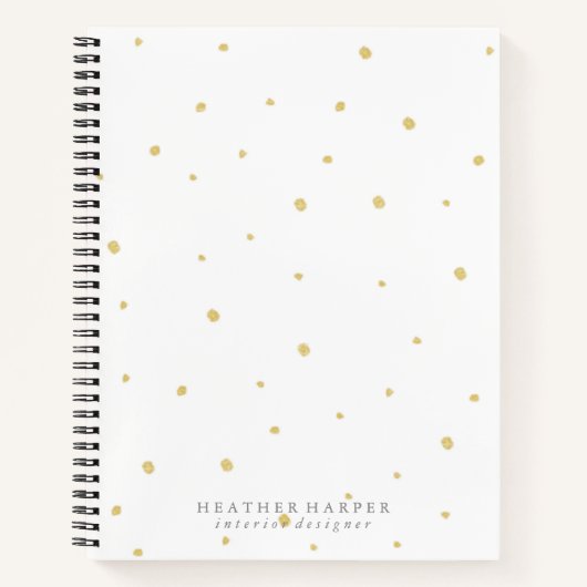 Carnet Ordinateur portable - Dots d'or blanc (Devant)