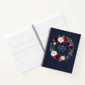 Carnet Ordinateur portable Elegant Burgundy Navy Blue Flo (Intérieur)