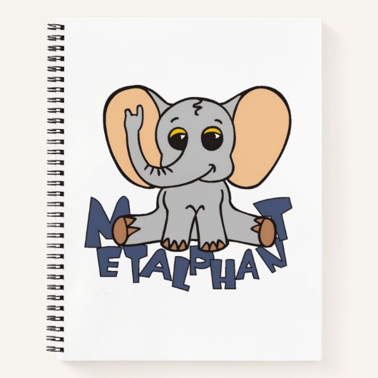 Carnet Ordinateur portable en spirale d'éléphant métalliq (Devant)