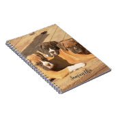 Carnet Ordinateur portable en spirale pour chiots de boxe (Côté Droit)