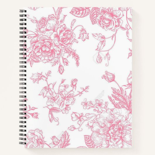 Carnet Ordinateur portable en spirale rose classique (Devant)