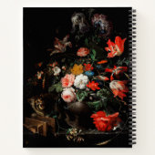 Carnet Ordinateur portable floral foncé personnalisé (Dos)