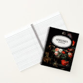 Carnet Ordinateur portable floral foncé personnalisé (Intérieur)
