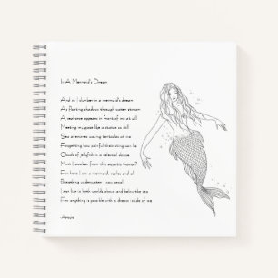 Carnet Ordinateur portable Mermaid avec poème "Dans le r