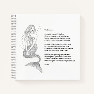Carnet Ordinateur Portable Mermaid Avec Poème "Le Rêveu
