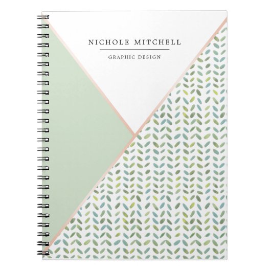 Carnet Ordinateur portable Motif de feuille d'aquarelle g (Devant)