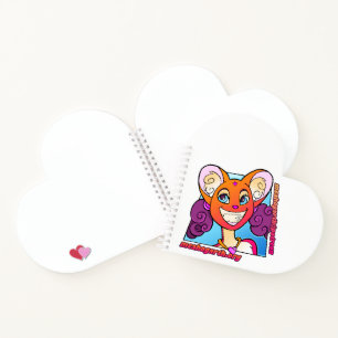 Carnet Ordinateur portable noir en forme de coeur Rexina