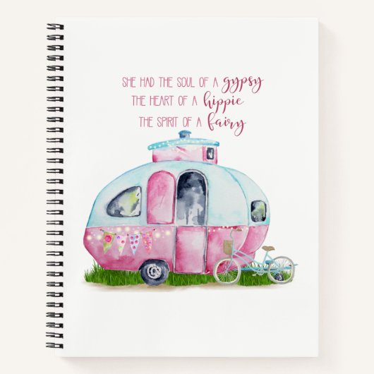 Carnet Ordinateur portable Retro Camper Caravan (Devant)