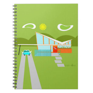 Carnet Ordinateur portable Retro Palm Springs House