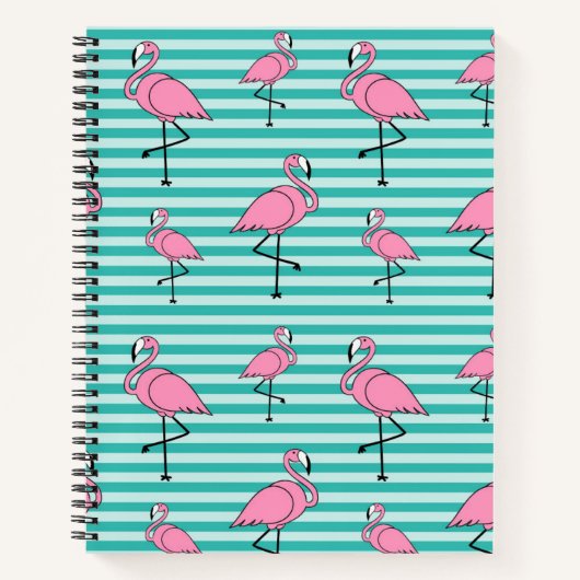 Carnet Ordinateur portable Spiral Motif Flamants roses (Devant)
