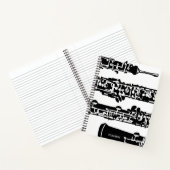 Carnet Ordinateur portable Spiral Oboe en noir et blanc (Intérieur)