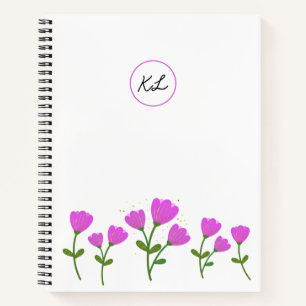 Carnet Ordinateur portable Spiral Personnalisé En Fleurs