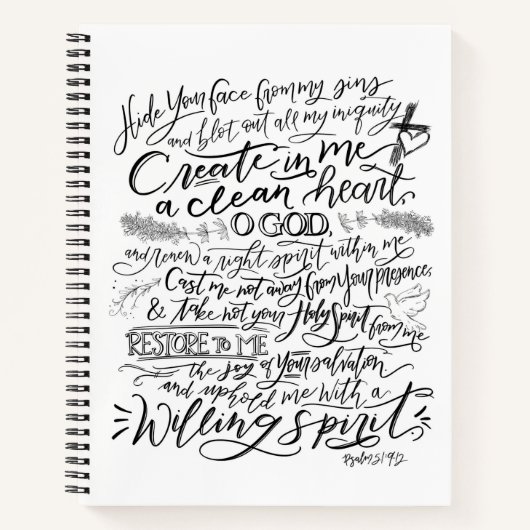 Carnet Ordinateur portable Spiral Psalm 51 (Devant)