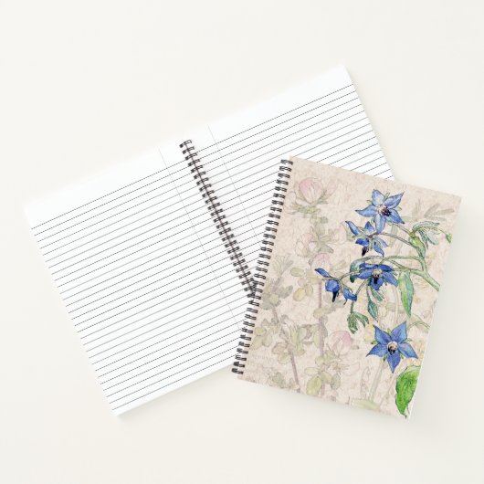 Carnet Ordinateur portable Starflower Borage Fleur sauvag (Intérieur)