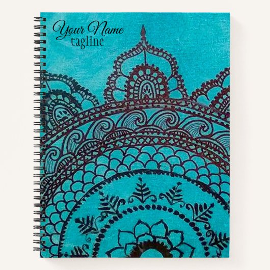 Carnet Ordinateur portable turquoise Mandala Spiral (Devant)