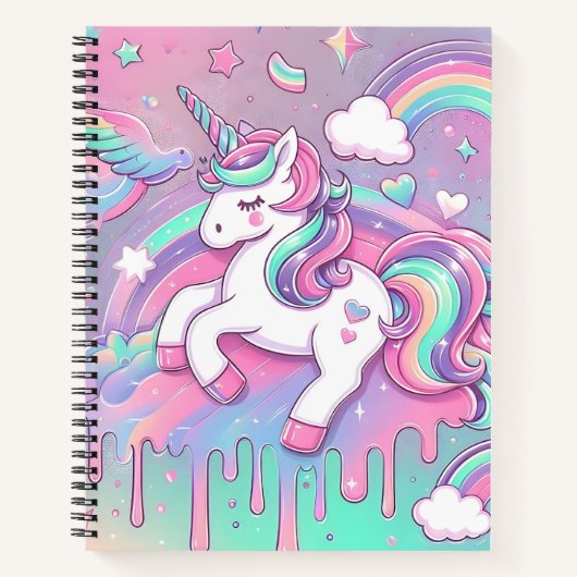 Carnet Ordinateur portable Unicorn Rose Gold Stars (Devant)