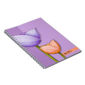 Carnet Ordinateur portable violet orange de fleurs simple (Côté Droit)