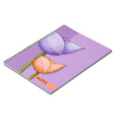 Carnet Ordinateur portable violet orange de fleurs simple (Côté gauche)