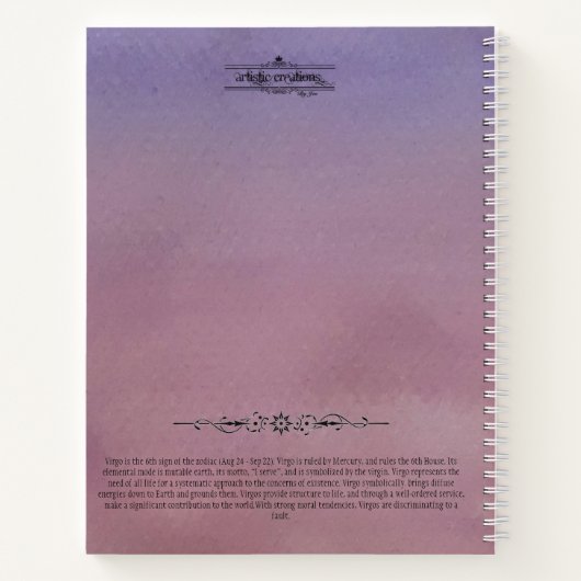 Carnet Ordinateur portable Virgo (Dos)