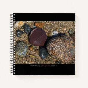 Carnet Ordinateur portable w. image de pierre + texte ins