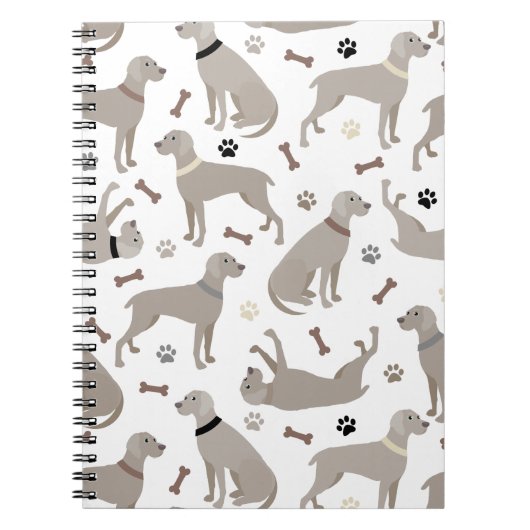 Carnet Ordinateur portable Weimaraner Bones and Paws (Devant)
