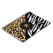Carnet Ordinateur portable Zebra et Empreinte de léopard  (Côté gauche)