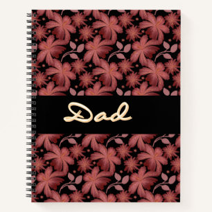 Carnet Oreiller jeté à motif floral sans couture en rouil