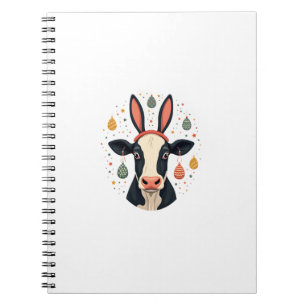 Carnet Oreilles de lapin de vache de Pâques vintage Œuf d