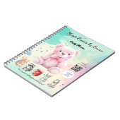 Carnet Organisateur de fête pour enfants Logo avec code Q (Côté gauche)