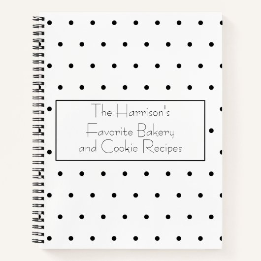 Carnet Organisateur de recettes Black and White (Devant)
