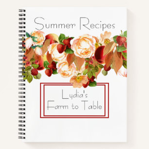 Carnet Organisateur de recettes de baies et fleurs d'aqua