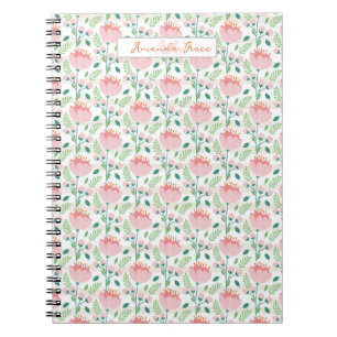 Carnet Organiseur à motif floral rose et orange