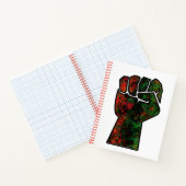 Carnet orgueil noir poing vert rouge pan drapeau africain (Intérieur)