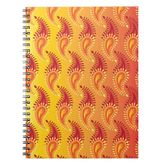 Carnet Oriental Orange Twin flamme Persian Paisley Motif (Devant)