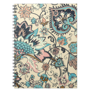 Carnet Oriental Paisley : Elégance Textile Stylisée.