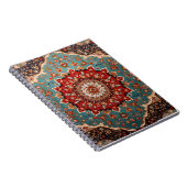 Carnet Oriental Retro Motif Perse Rouge Crème Bleu (Côté Droit)
