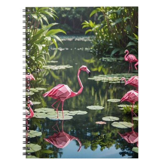 Carnet Origami Flamant Rose Rentrée des Classes (Devant)