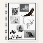 Carnet Original Cheval Spirit Animal Black White Dessin (Devant)