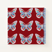 Carnet Ornate Butterflies Burgundy Pattern Monogram (Dos)