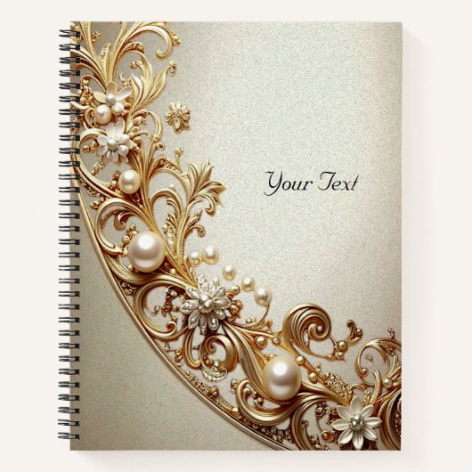 Carnet Ornate Gold Flourish Notebook (Devant)
