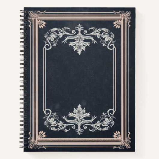 Carnet Ornate Noir Frame — Customizable (Devant)
