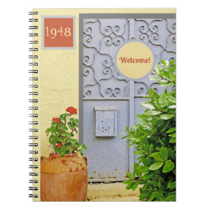 CARNET ORNATE PORTE & FLEURS EN TERRACOTTA POT
