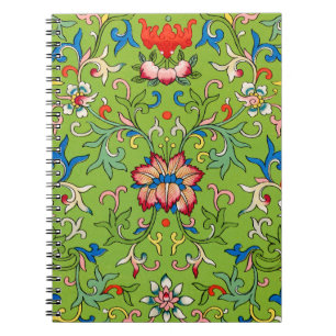Carnet Ornement chinois vintage Owen Jones floral vert