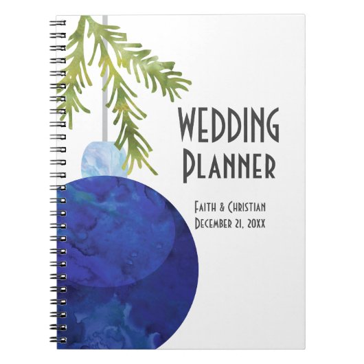 Carnet Ornement de Noël bleu, Wedding planner (Devant)