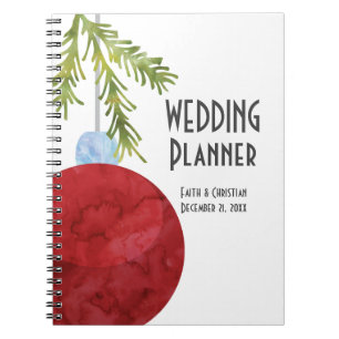 Carnet Ornement de Noël rouge, Wedding planner
