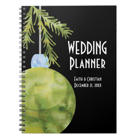 Carnet Ornement de Noël vert, Wedding planner (Devant)